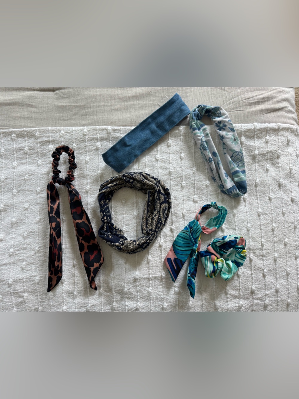 Lot of hair accessories headband scrunchie scarf pony tail j. Crew boutique